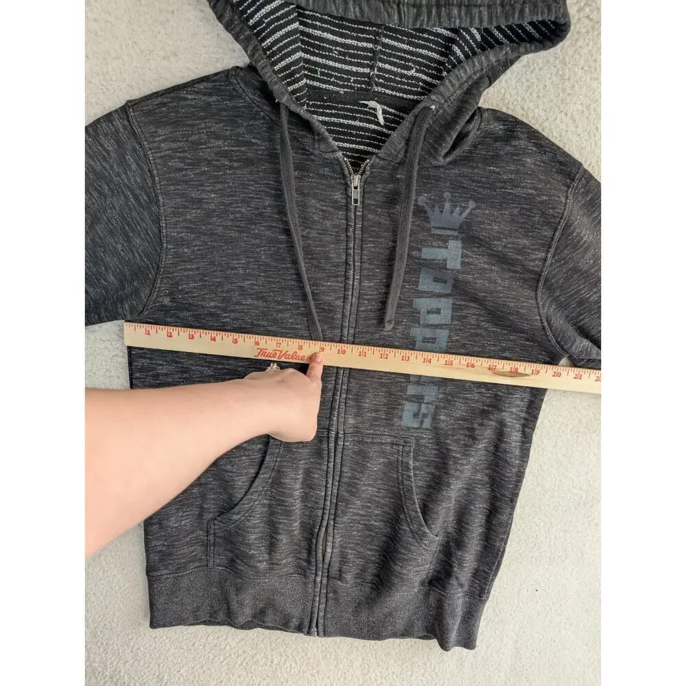 Toppers Pizza Hoodie Sweatshirt Mens Small Full Zip Cotton Employee Uniform